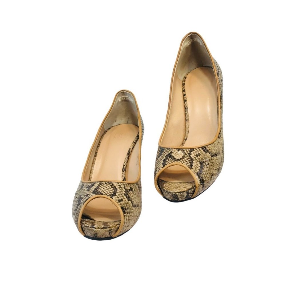 Billi Bi Copenhagen Snake Leather Print Peep Toe High Heel Shoes Pumps Size 40 - Picture 3 of 10